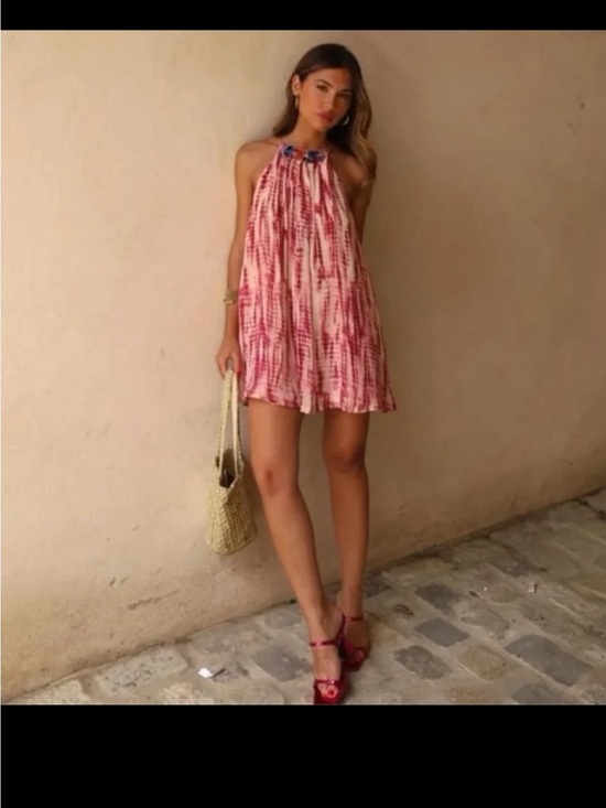 Zara Dresses & Skirts - NWT ZARA BEADED TIE-DYE DRESS SIZE XL